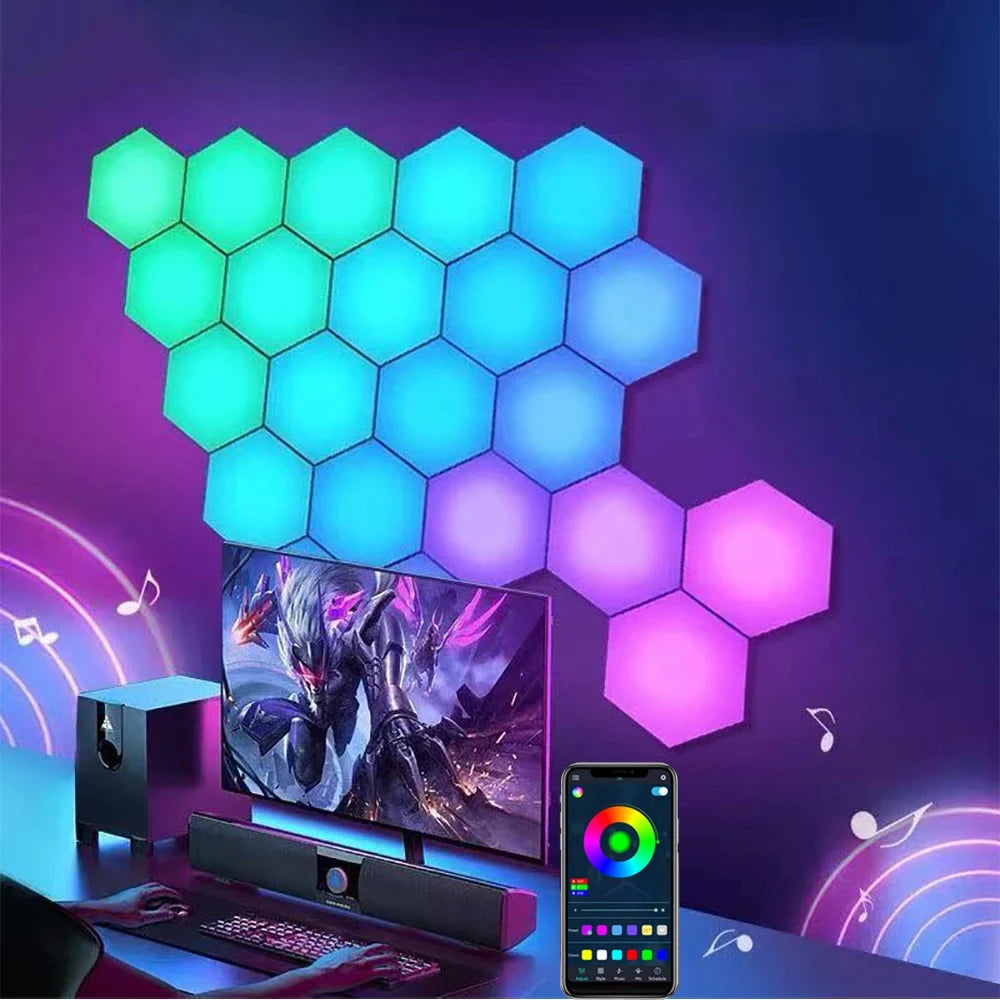 PrimeHex - Smart RGBIC Hexagon LED Wall Lights with App & Music Sync