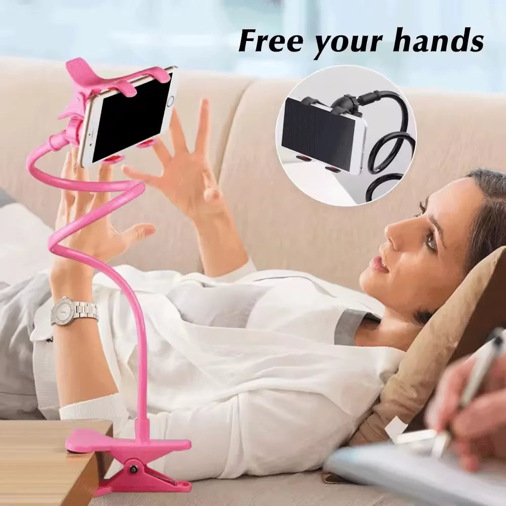 PrimeMount - Flexible Long Arm Lazy Phone Holder & Desktop Clamp Stand