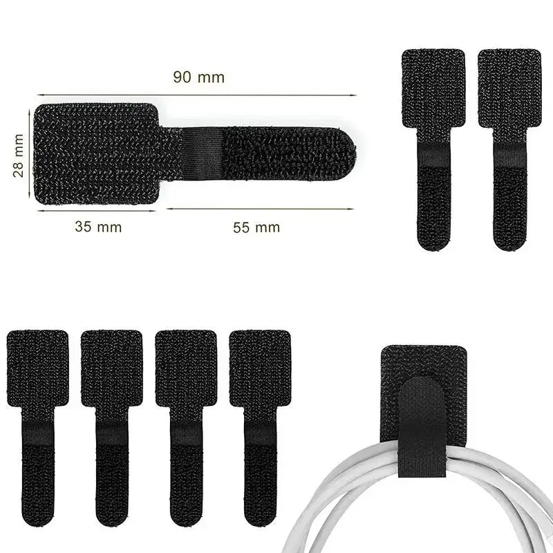 PrimeTie - Reusable Self-Adhesive Adjustable Cable Fasteners & Wire Organizers