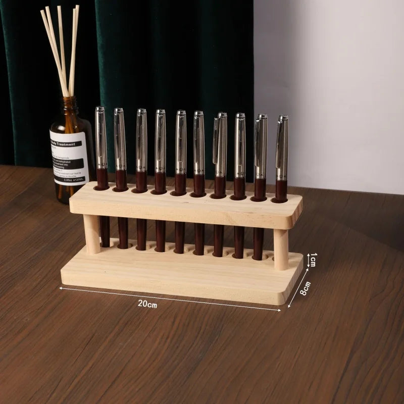 PrimeWood - Premium Walnut Multi-Compartment Desk Organizer & Stationery Holder