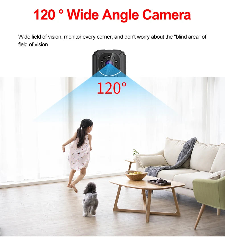 PrimeCam - Mini 1080P Full-HD and 2K WiFi Body Camera with PIR Motion Sensor & Back Clip