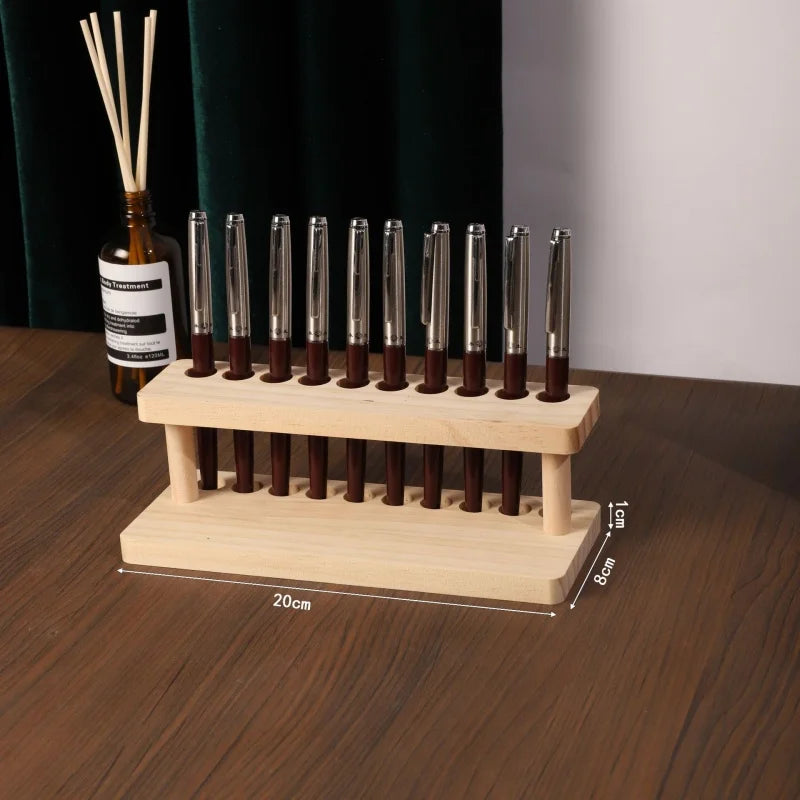 PrimeWood - Premium Walnut Multi-Compartment Desk Organizer & Stationery Holder