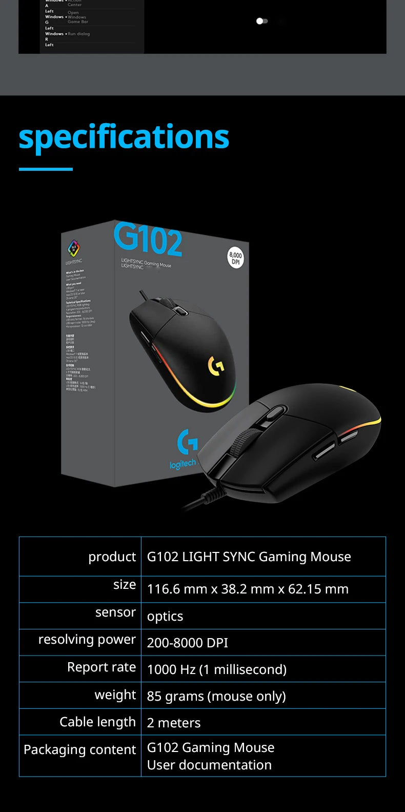PrimePulse - Logitech G102 Lightsync Gaming Mouse