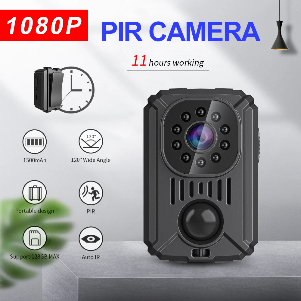 PrimeCam - Mini 1080P Full-HD and 2K WiFi Body Camera with PIR Motion Sensor & Back Clip